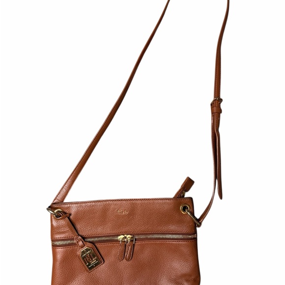 Ralph Lauren Cognac Leather Crossbody Bag - Picture 3 of 8